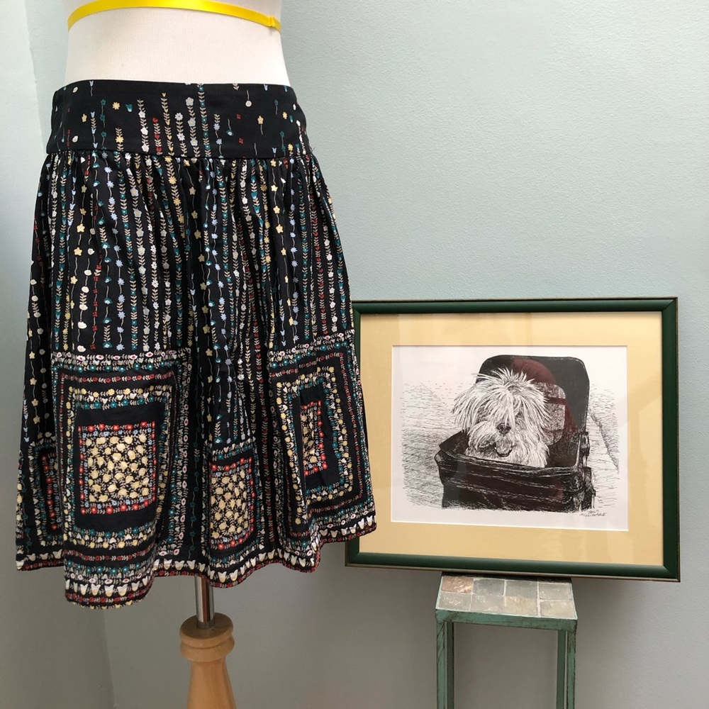 Mimi Chica Black Print Cotton Skirt